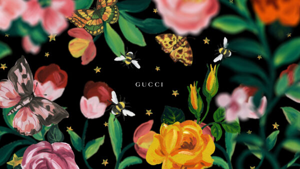 Wallpaper Word, Surrounded, Desktop, Butterfly, And, Gucci, Flowers