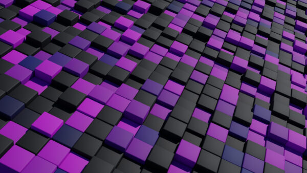 Wallpaper Black, Abstract, Geometric, Squares, Purple