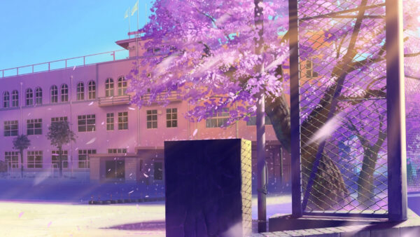 Wallpaper Tree, Background, Building, Anime, Purple, Leaves