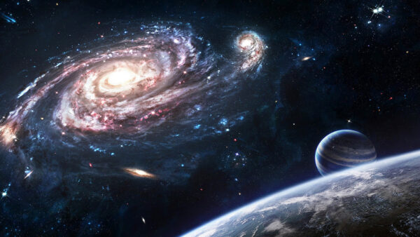 Wallpaper Nighttime, Desktop, Planets, Luminous, And, During, Galaxy