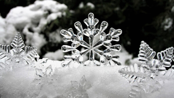 Wallpaper Snow, Snowflake, Desktop, Ornaments, Glass, Christmas