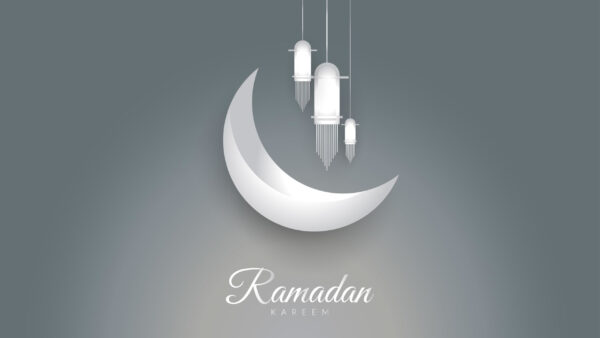 Wallpaper Moon, Half, Ramadan, White, Mubarak, Eid