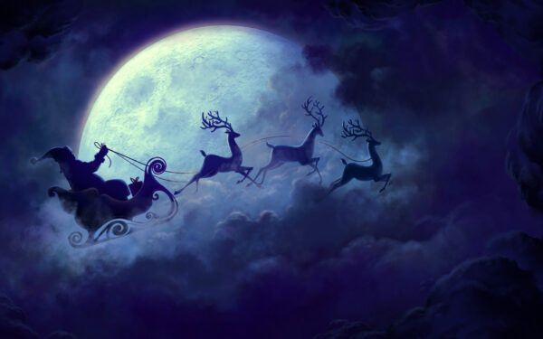 Wallpaper Moon, Claus, Santa