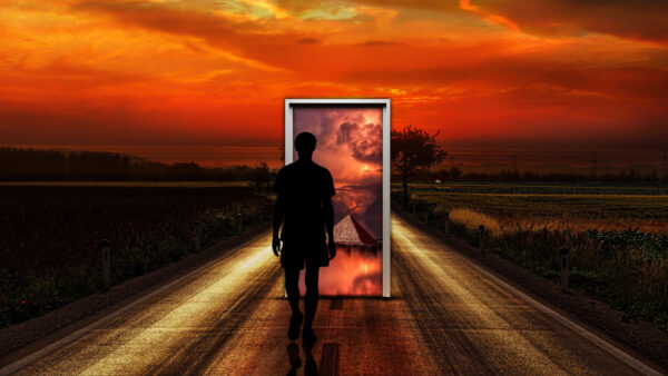 Wallpaper Door, Surrealism, Man, Imagination