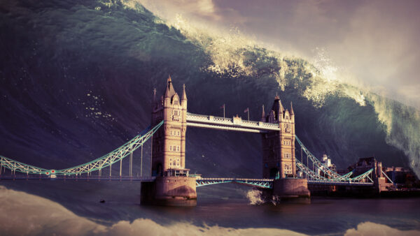 Wallpaper Bridge, London, Wave, Tower