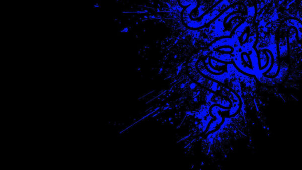 Wallpaper Desktop, Logo, Razer, Blue, Background, Dark, Black