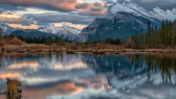 Wallpaper Canada, Mount, Park, National, Desktop, Lake, Banff, Mountain, Nature, Rundle