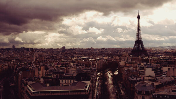 Wallpaper Tower, Cityscape, Clouds, Eiffel, With, Paris, France, Side, Background, Travel