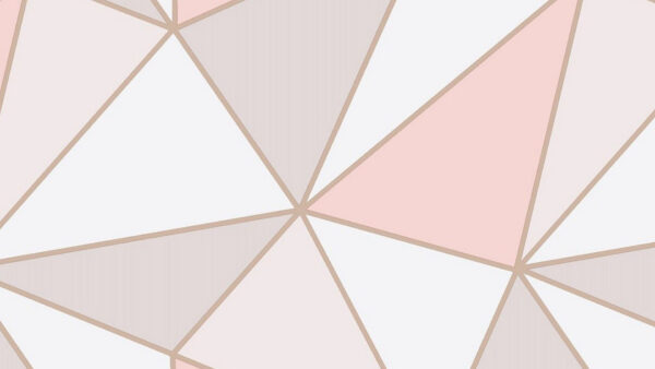 Wallpaper Gold, Triangle, Rose, White