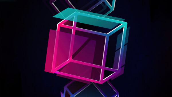 Wallpaper Colorful, Background, Cube, Floater, Black, Abstract