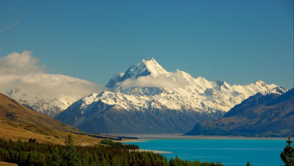 Wallpaper White, Sky, Blue, Canada, Landscape, Mountains, Covered, Under, View