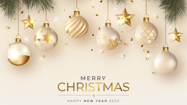Wallpaper Mobile, Silver, Desktop, Balls, Golden, Stars, Christmas, Merry, Ornaments