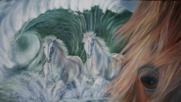 Wallpaper Horse, Waves, Art, Desktop, Horses, And