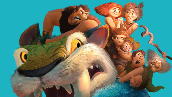Wallpaper Gran, New, Thunk, Sandy, Grug, The, Croods, Background, Age, Eep, Guy, Blue