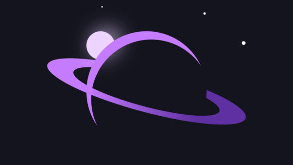 Wallpaper Saturn, Space, Planet, Purple, Minimalism