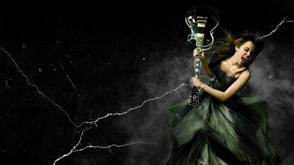 Wallpaper Desktop, Gown, Cyrus, Guitar, Miley, Green, With, Wearing