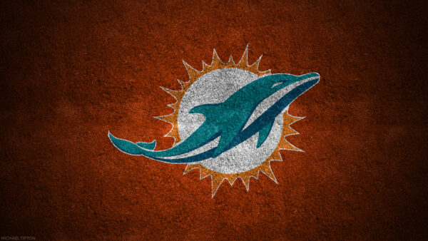 Wallpaper Dolphins, Logo, Background, Orange, Shades, Miami