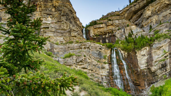 Wallpaper Rocks, Waterfalls, Trees, Greenery, Nature