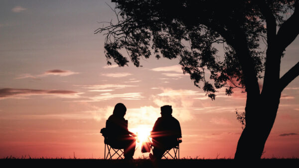 Wallpaper Chair, Couple, Silhouette, Background