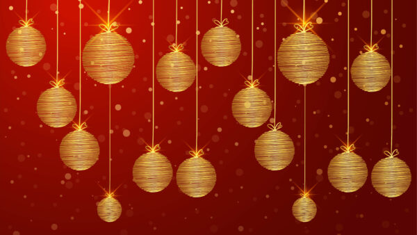 Wallpaper Red, Christmas, Mobile, Background, Golden, Desktop, Balls, Decoration