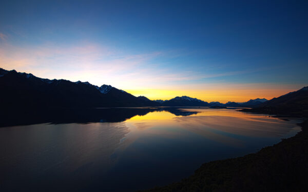 Wallpaper Sunset, Lake