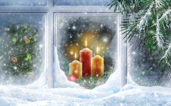 Wallpaper Christmas, Lights, Widescreen