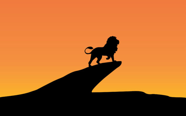 Wallpaper Lion, King, Minimal, Silhouette