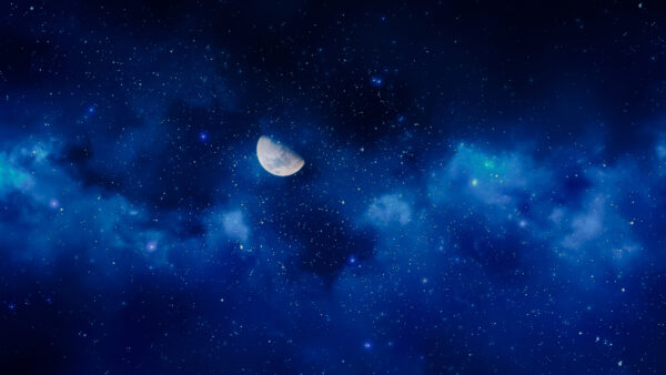 Wallpaper Starry, Moon, Sky