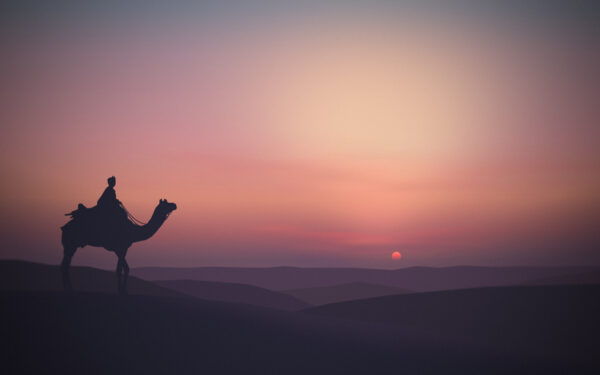 Wallpaper Sunset, Desert, Landscape