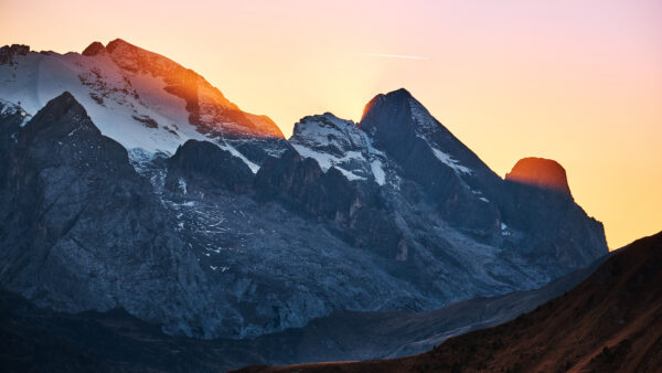 Wallpaper Sunset, Pass, Giau, Mountains