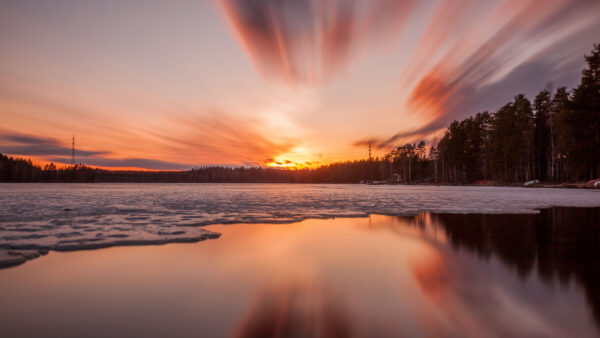 Wallpaper Lake, Nature, Desktop, Sunset, Trees, Landscape, Images, Ice, Phone, Sky, Cool, Pc, 4k, Mobile