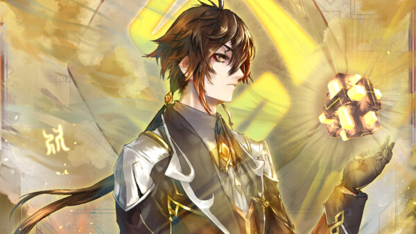 Wallpaper Light, Background, Genshin, Desktop, Zhongli, Yellow, Impact