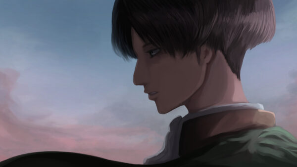 Wallpaper Desktop, Levi, Titan, Background, With, Sky, Side, Attack, Ackerman, Face, Anime, Blue