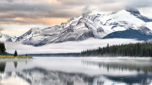 Wallpaper Travel, Park,, Mountain, Maligne, Alberta,, Lake, Jasper, Canada, National