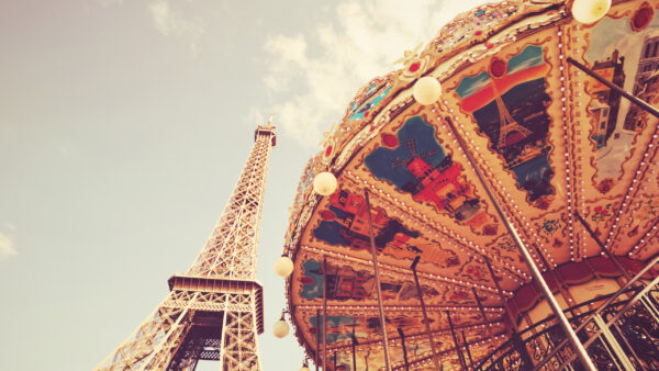 Wallpaper Roller, Coaster, And, Desktop, Eiffel, Paris, Tower, Travel