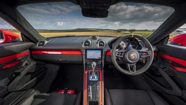 Wallpaper Cayman, 2021, Porsche, Cars, Interior, PDK, 718, GT4