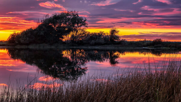 Wallpaper Lake, With, Desktop, Cranberry, Sunset, Reflection, Nature