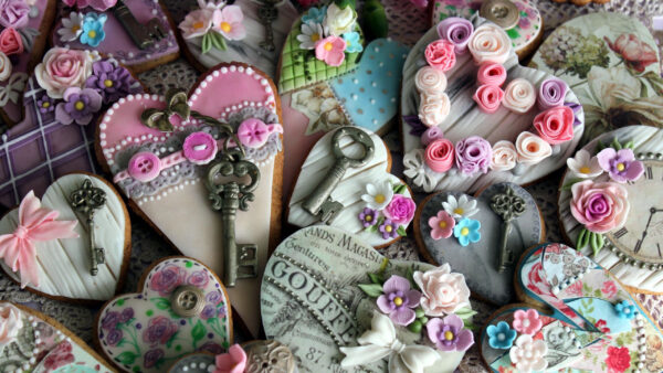 Wallpaper Flowers, Valentines, With, Hearts