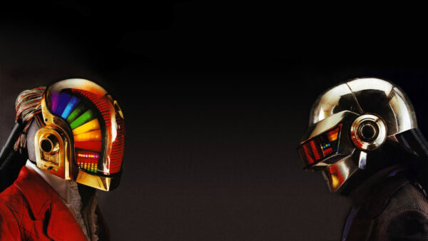 Wallpaper Punk, Daft, With, Black, Background, Colorful, Helmets