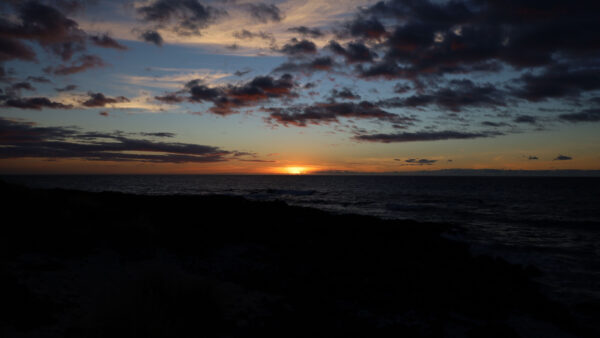 Wallpaper Blue, Desktop, Black, Ocean, Under, During, Clouds, Waves, Nature, Mobile, Sunset, Sky