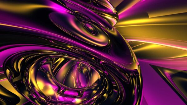Wallpaper Art, Abstract, Dark, Abstraction, Yellow, Purple, Fractal