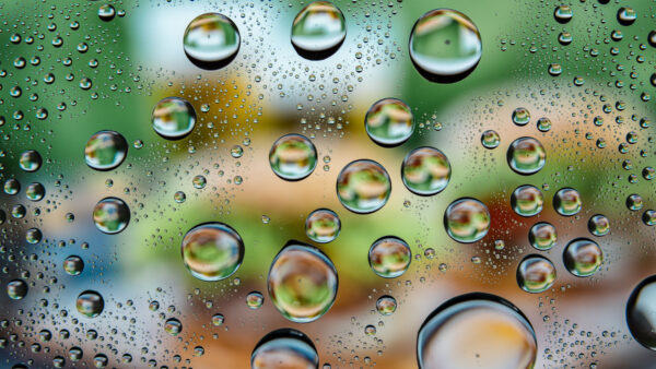 Wallpaper Drops, Blur, Surface, Macro, Water