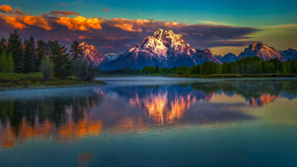 Wallpaper Water, Mobile, Mountain, Body, Green, Trees, Reflection, With, Nature, Near, Desktop