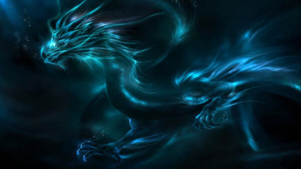 Wallpaper Fantasy, Desktop, Dragon, Dreamy, Blue