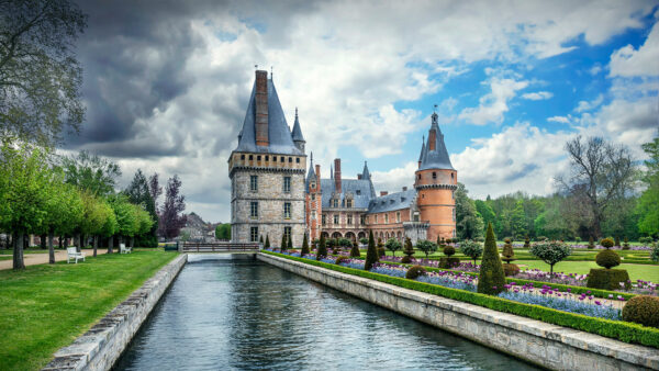 Wallpaper Garden, Travel, Desktop, Park, Canal, Chateau, Maintenon, Castle, France