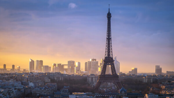 Wallpaper Buildings, And, Desktop, Background, Paris, Travel, Tower, Eiffel, With, Taller, Cloudy, Sky