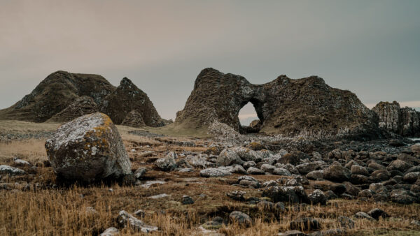 Wallpaper Stones, Nature, Rocks, Mobile, Desktop, Blue, Dry, Field, Under, Grass, Sky