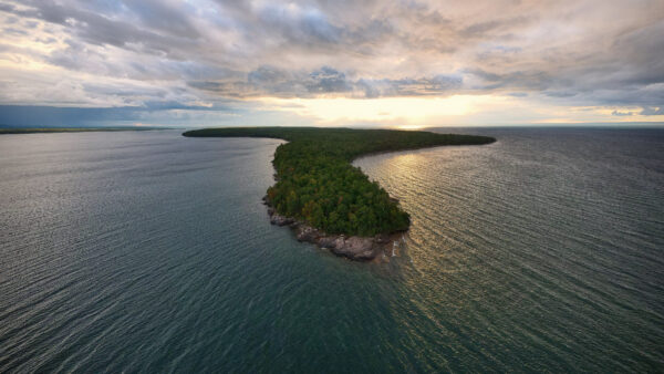 Wallpaper Mobile, Nature, Island, During, Blue, Aerial, Clouds, Under, Ocean, View, White, Sunset, Sky, Desktop, Trees