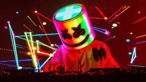 Wallpaper With, Helmet, Lights, Background, Marshmello, Colorful