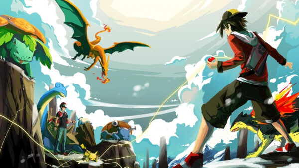 Wallpaper Red, Desktop, Pokemon, Dragon, With